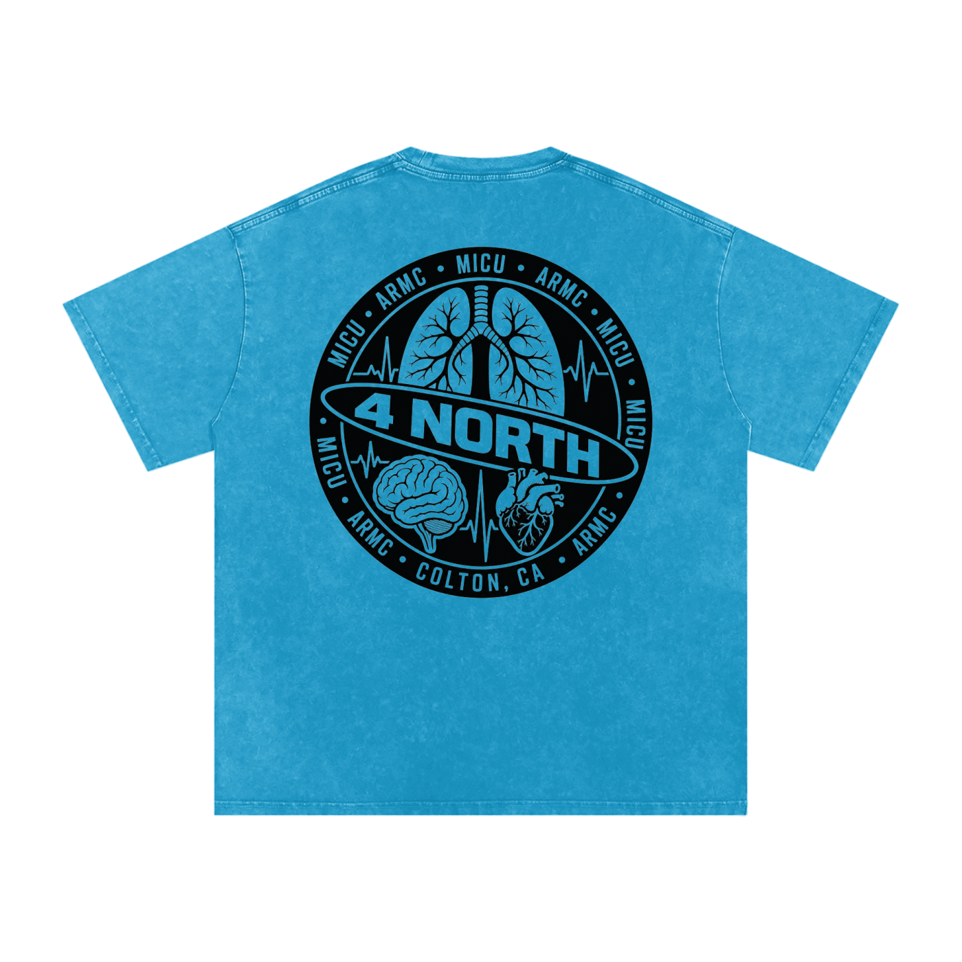 4 North black lettering- adult unisex Snow Washed Oversized Cotton T-Shirt