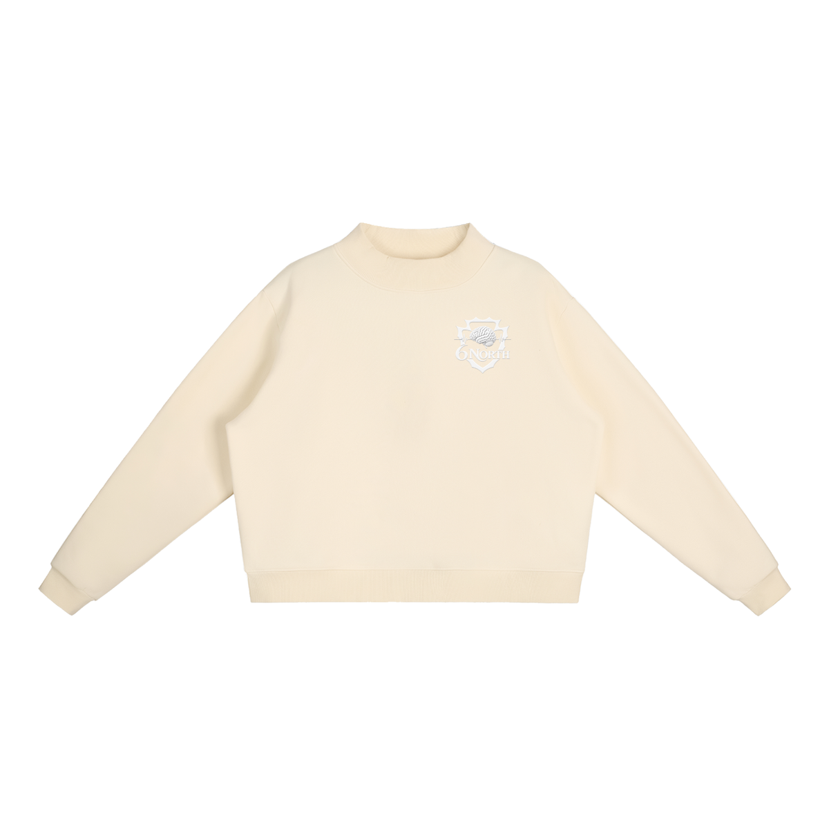 6 North- women’s Essential Fleece Mock-Neck Crew Sweatshirt