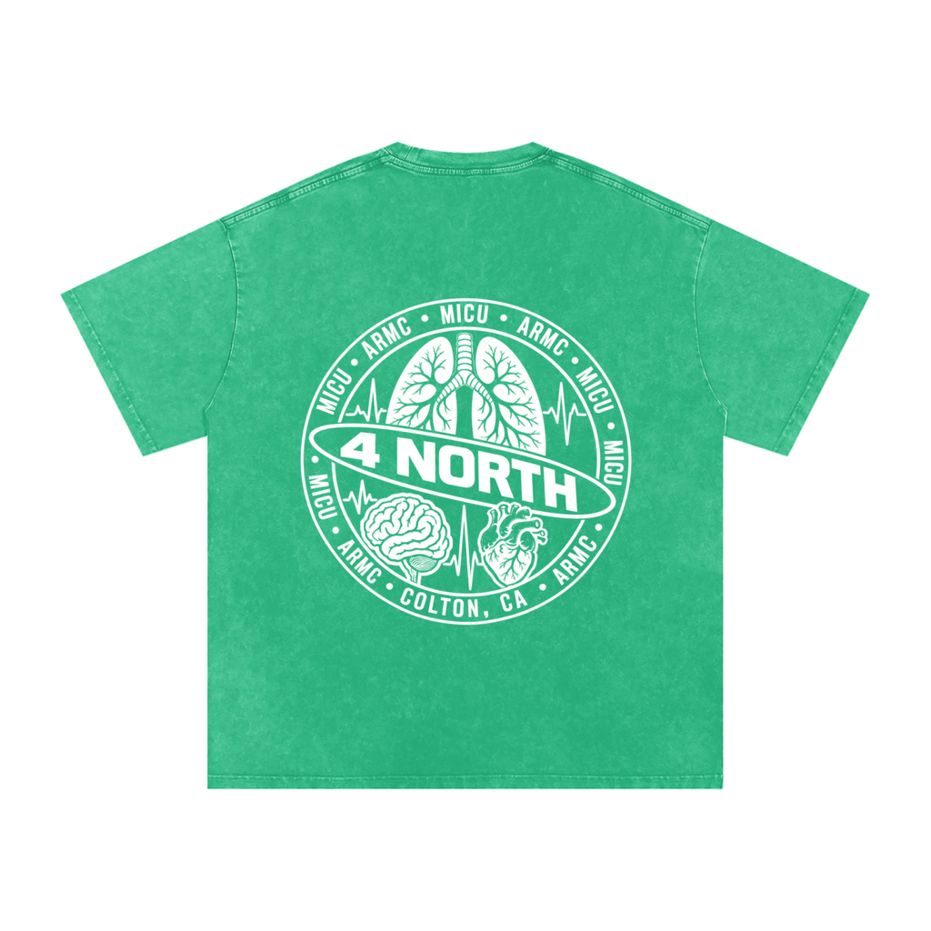 4 North white lettering- adult unisex Snow Washed Oversized Cotton T-Shirt