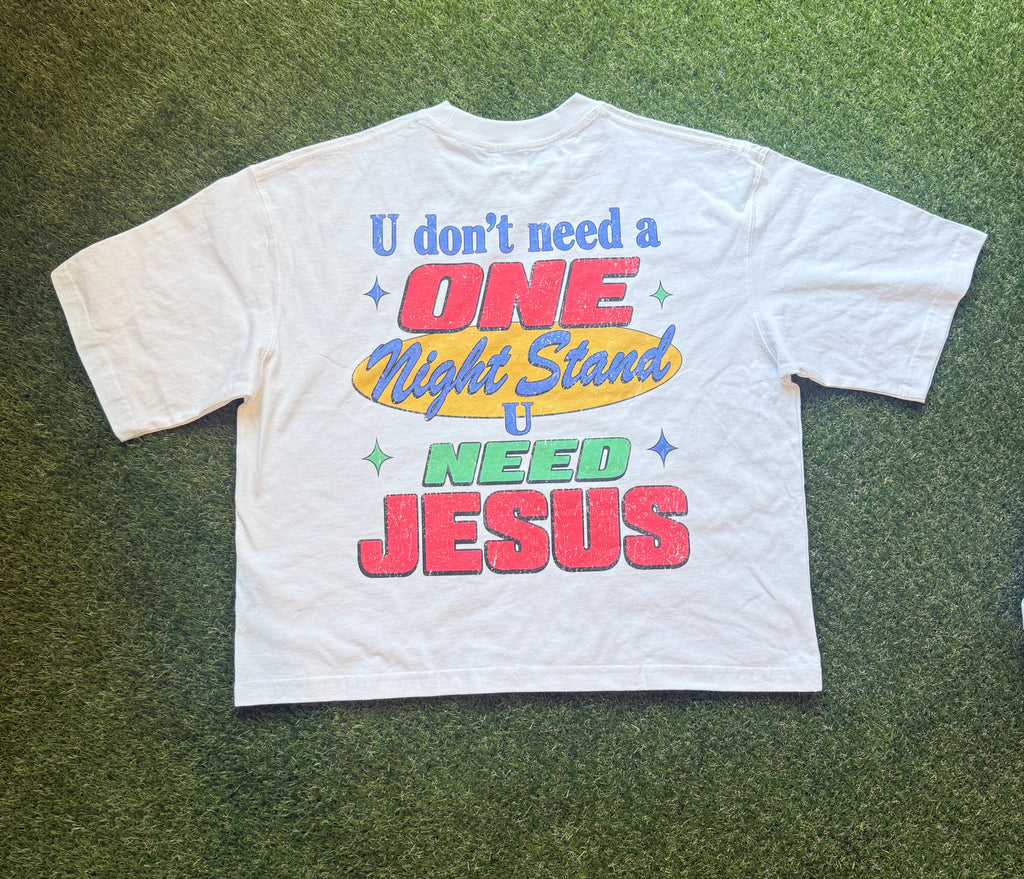 U need Jesus OC Varsity- adult unisex Mineral Wash Boxy Cotton T-Shirt