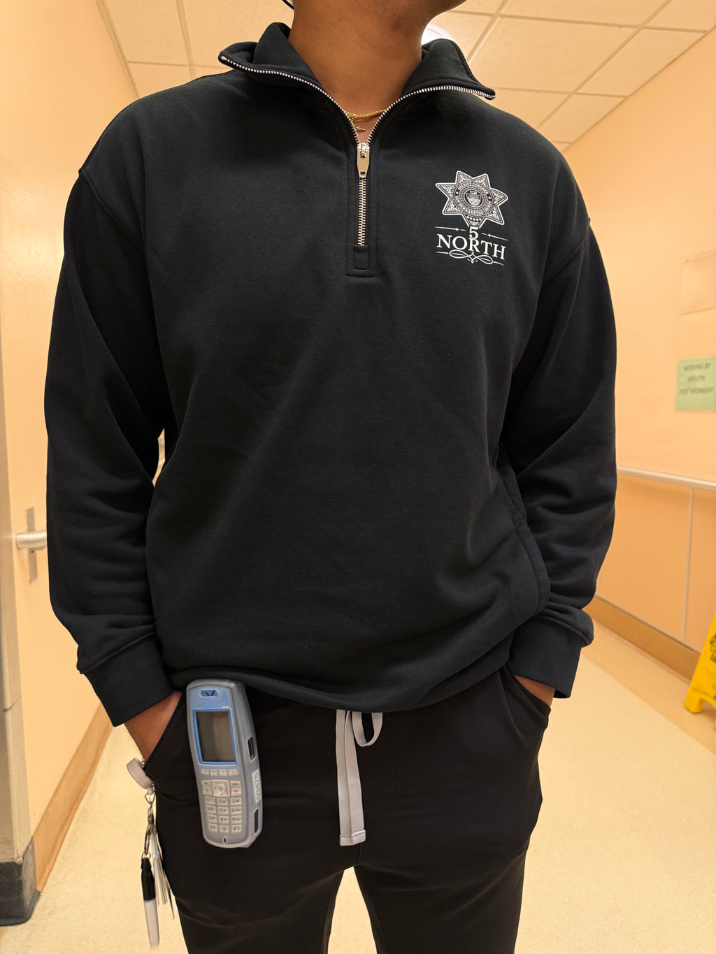 5 North- Quarter-Zip Drop Shoulder Sweatshirt