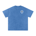 6 North white Lettering - adult unisex Snow Washed Oversized Cotton T-Shirt