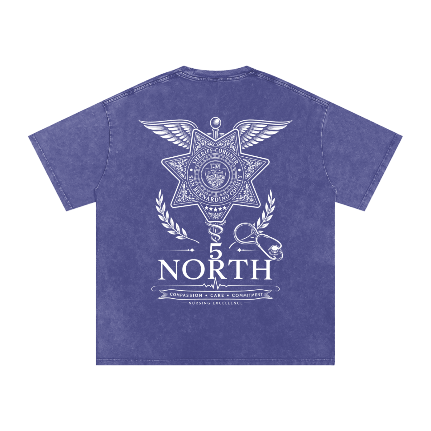 5 North-adult unisex Snow Washed Oversized Cotton T-Shirt