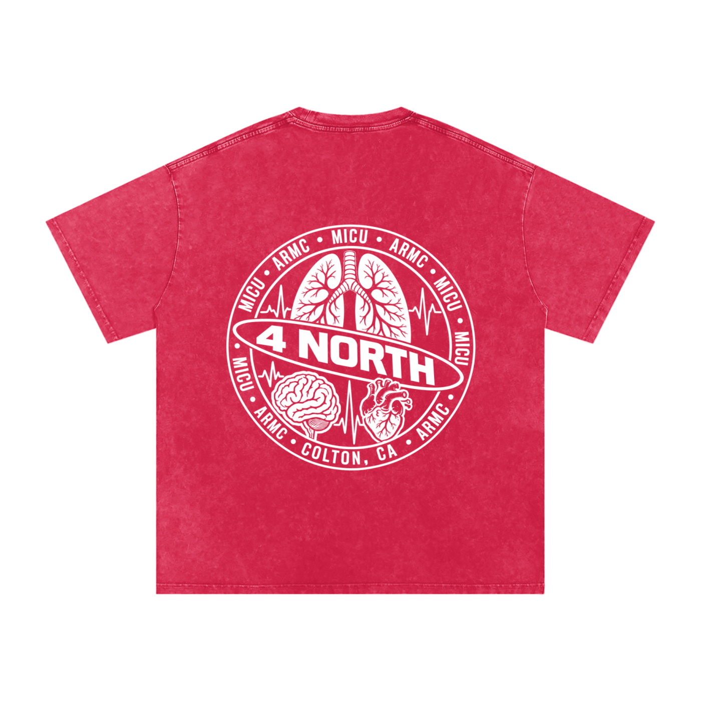 4 North white lettering- adult unisex Snow Washed Oversized Cotton T-Shirt