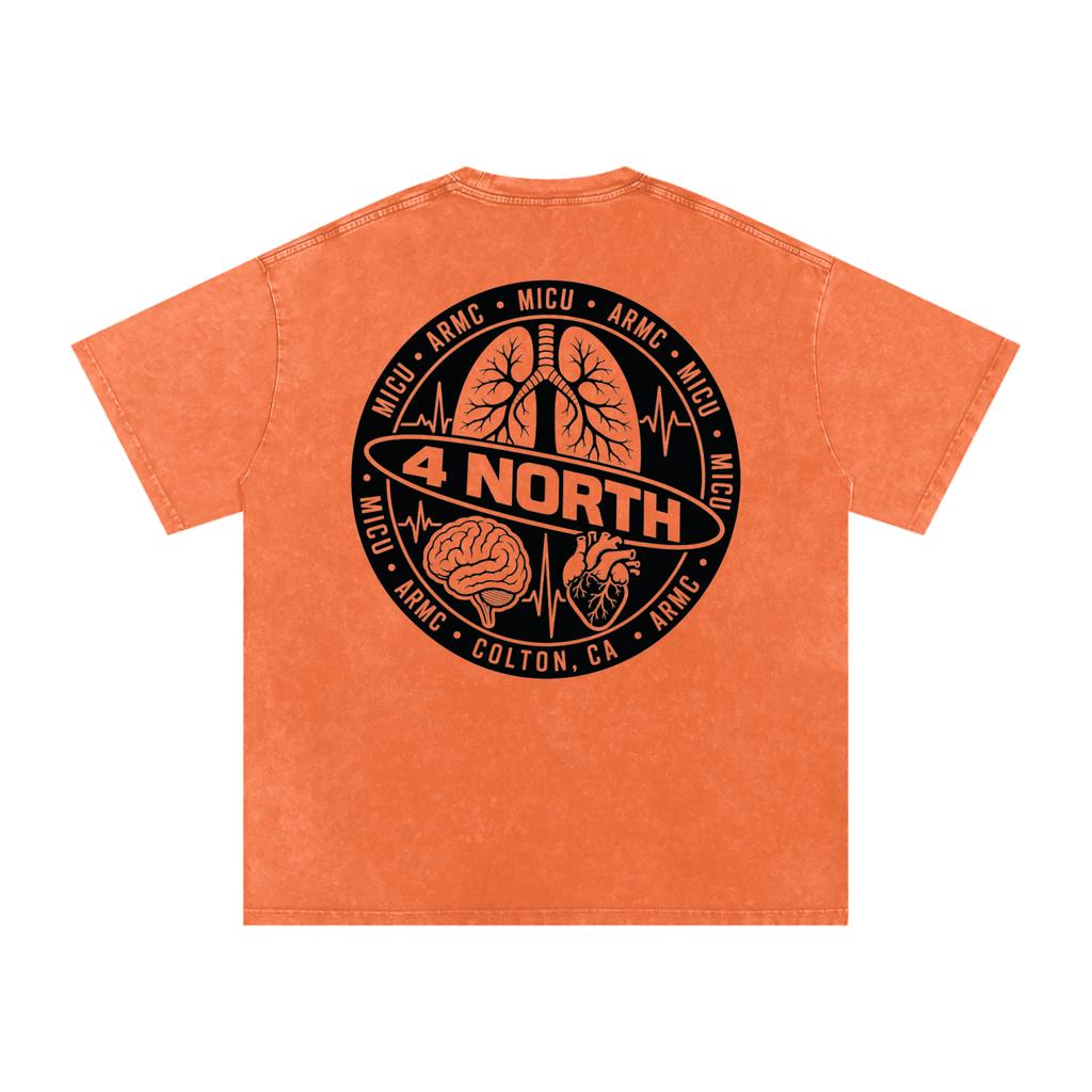 4 North black lettering- adult unisex Snow Washed Oversized Cotton T-Shirt