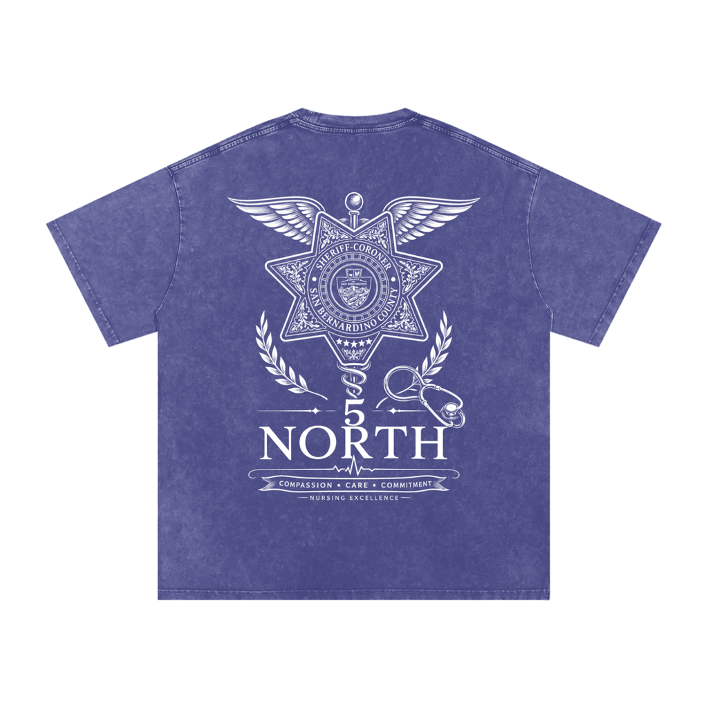 5 North-adult unisex Snow Washed Oversized Cotton T-Shirt
