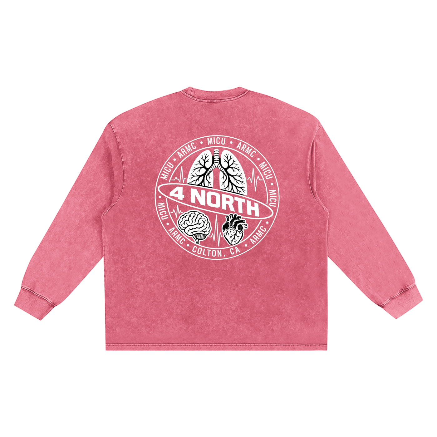 4 North white lettering- adult unisex Snow Washed Frayed Edge T-Shirt