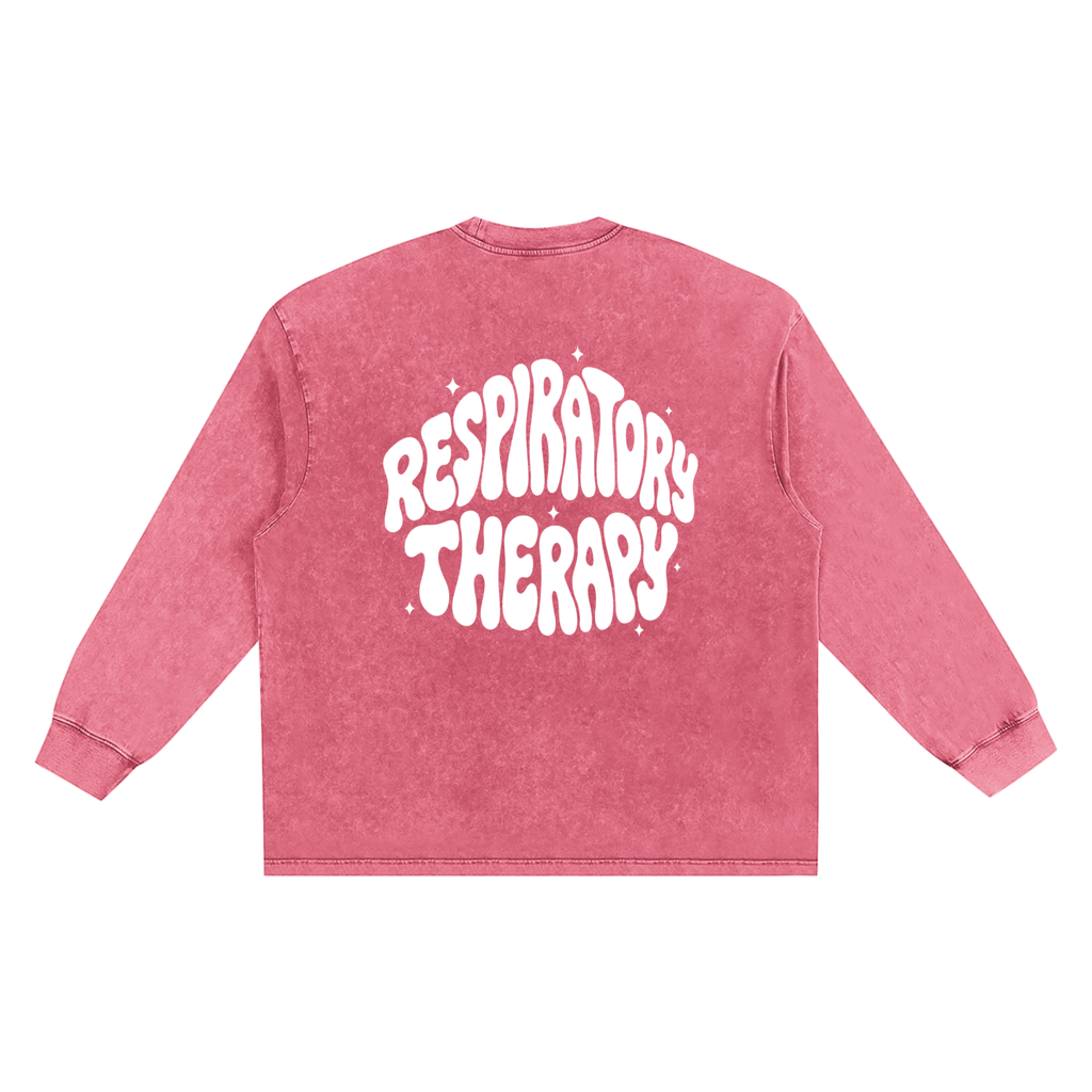 Respiratory Therapy- adult unisex Snow Washed Frayed Edge T-Shirt