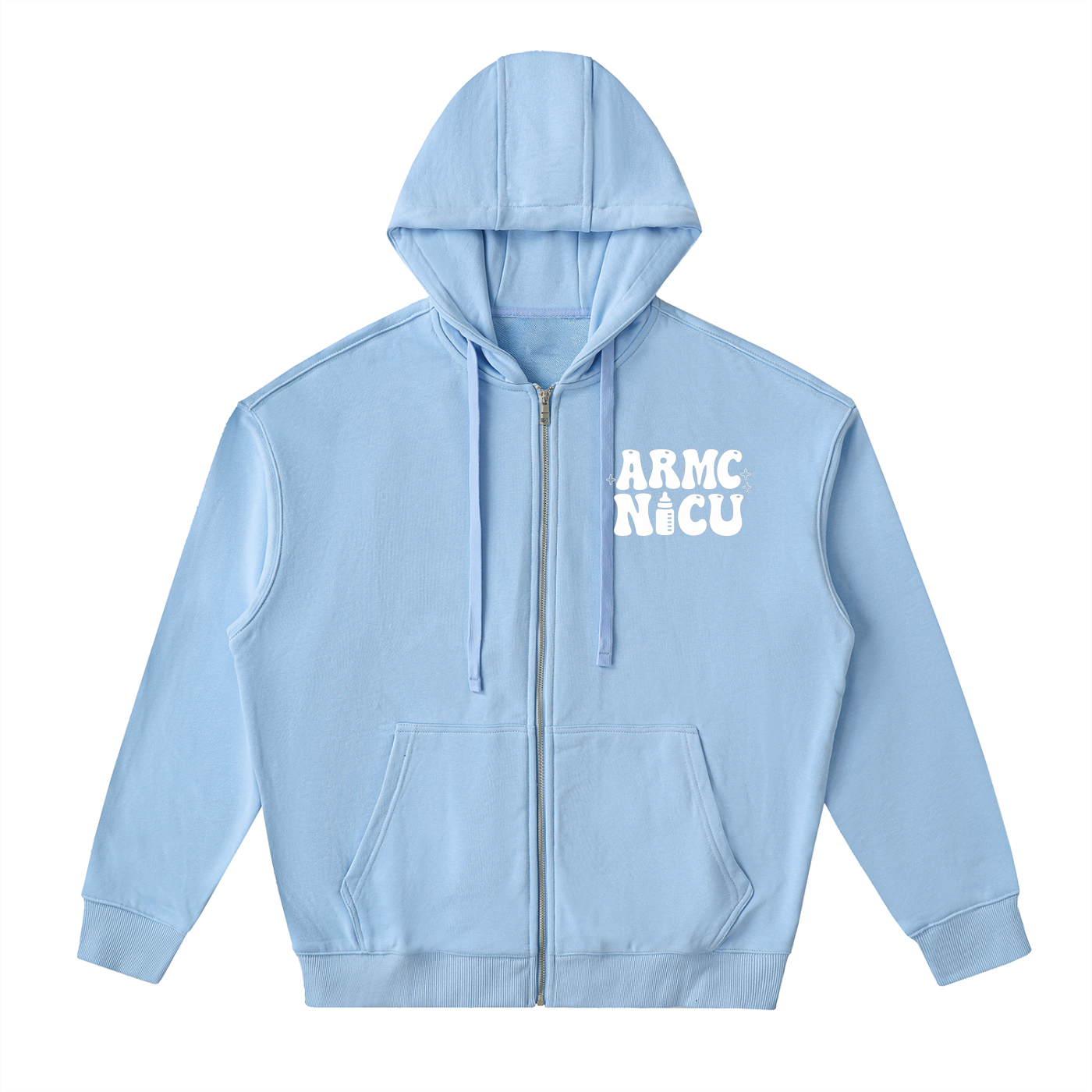NICU- adult unisex Drop-Shoulder Zip Up Hoodie