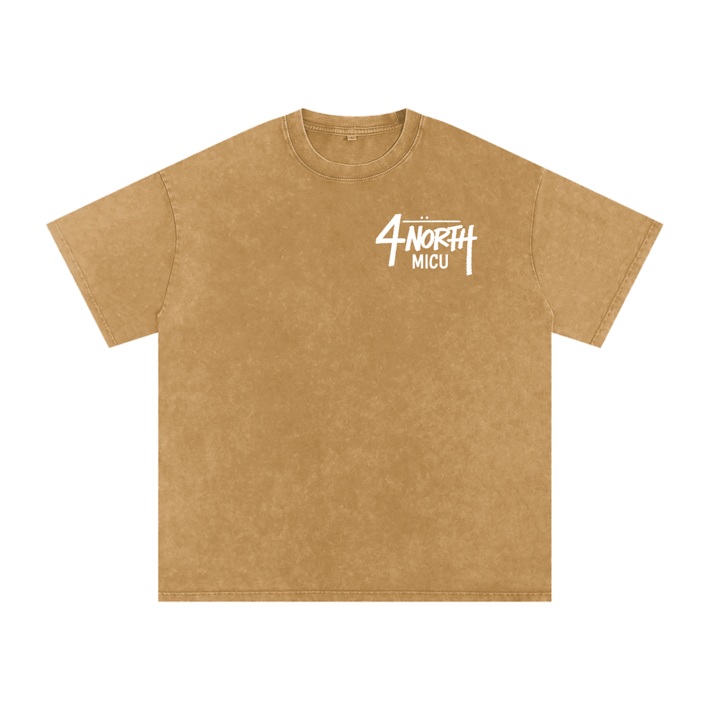 4 North white lettering- adult unisex Snow Washed Oversized Cotton T-Shirt
