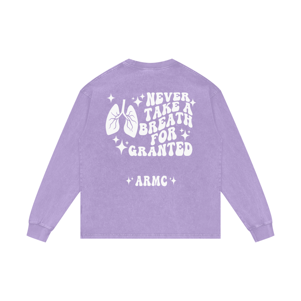 Respiratory Therapy- adult unisex Acid Wash Oversize Long Sleeve T-Shirt