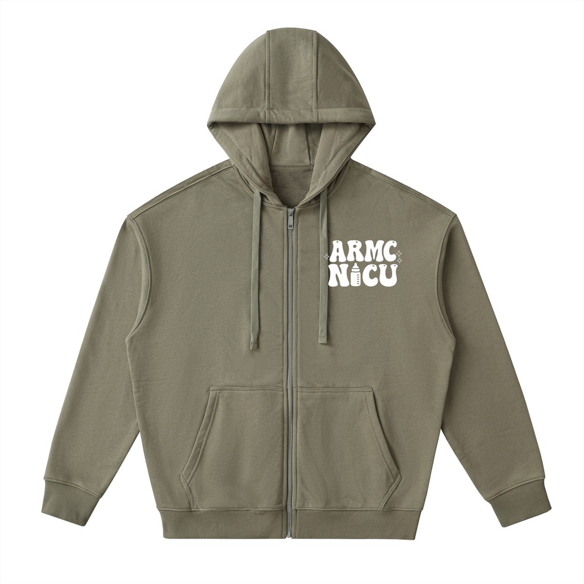 NICU- adult unisex Drop-Shoulder Zip Up Hoodie
