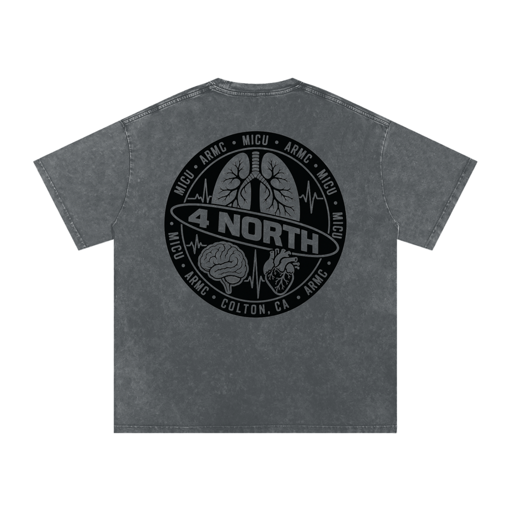 4 North black lettering- adult unisex Snow Washed Oversized Cotton T-Shirt