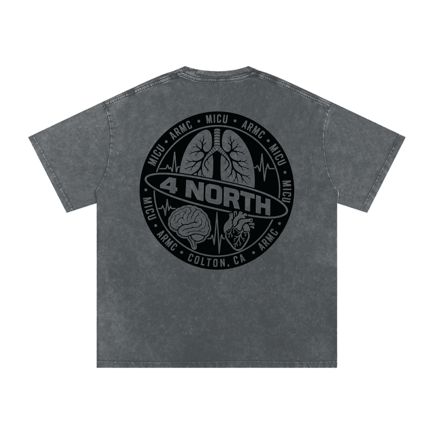 4 North black lettering- adult unisex Snow Washed Oversized Cotton T-Shirt