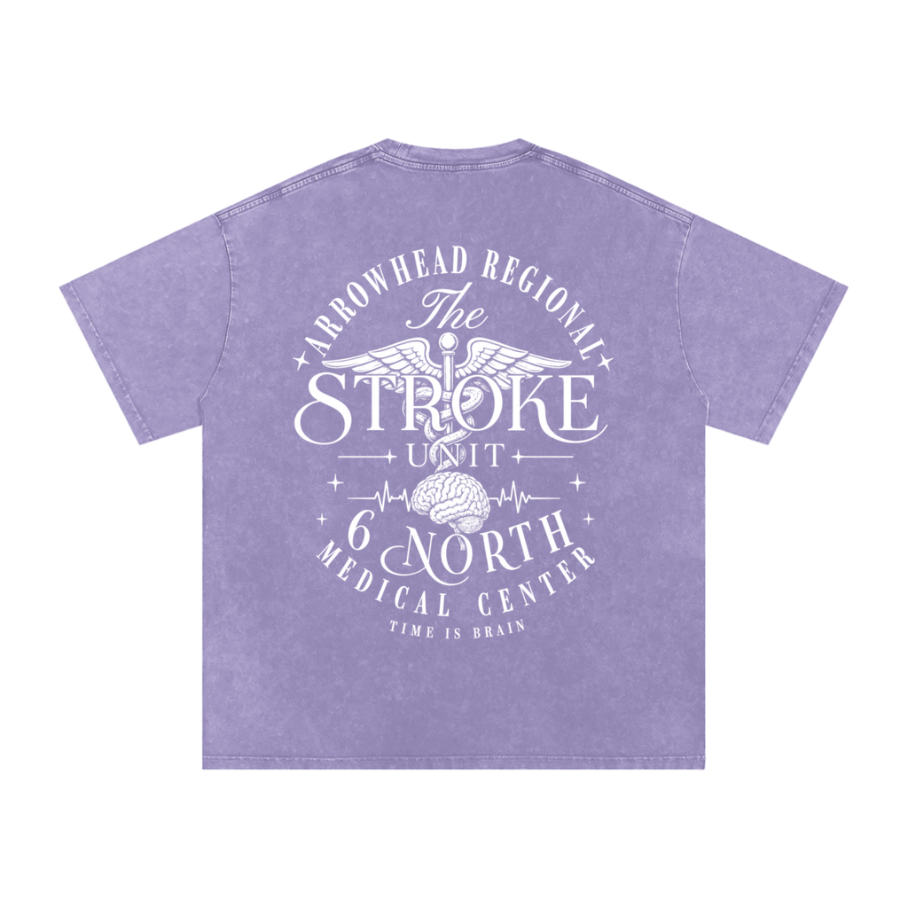 6 North white Lettering - adult unisex Snow Washed Oversized Cotton T-Shirt