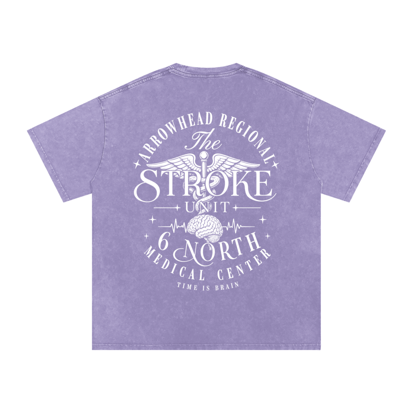 6 North white Lettering - adult unisex Snow Washed Oversized Cotton T-Shirt