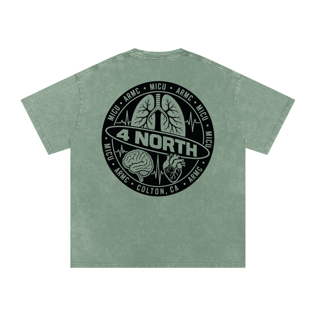 4 North black lettering- adult unisex Snow Washed Oversized Cotton T-Shirt