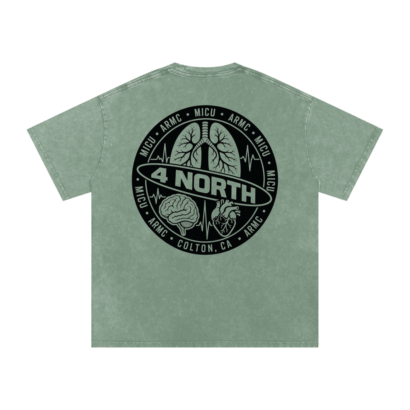 4 North black lettering- adult unisex Snow Washed Oversized Cotton T-Shirt