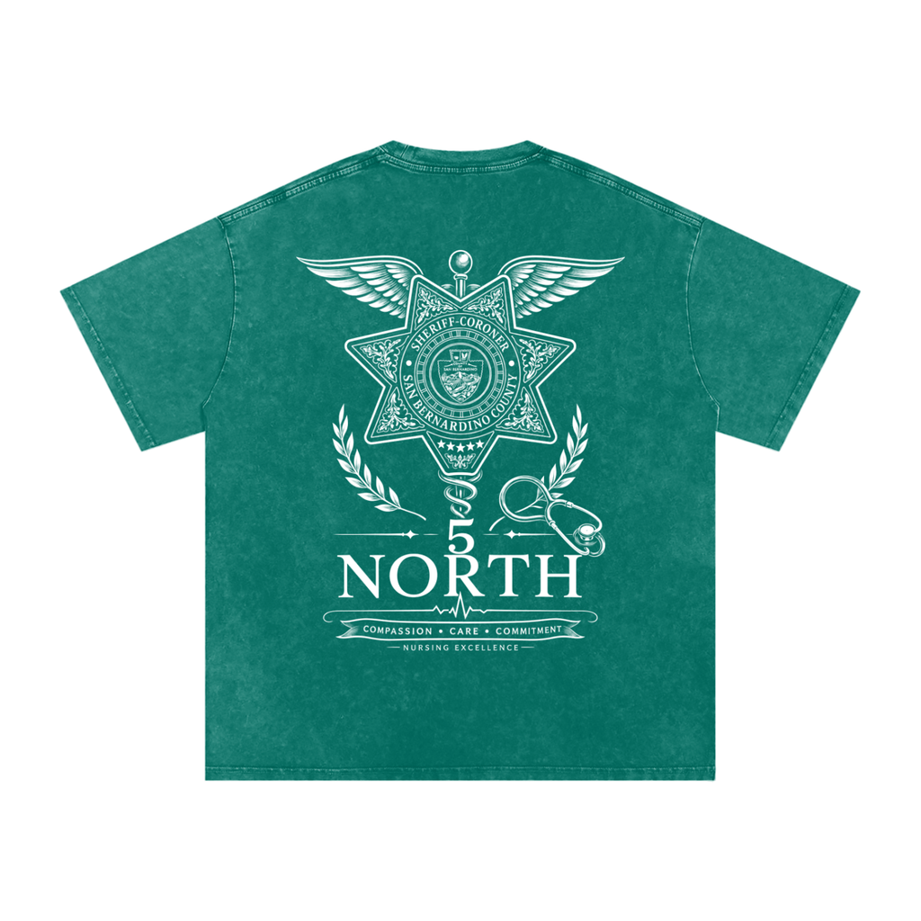 5 North-adult unisex Snow Washed Oversized Cotton T-Shirt
