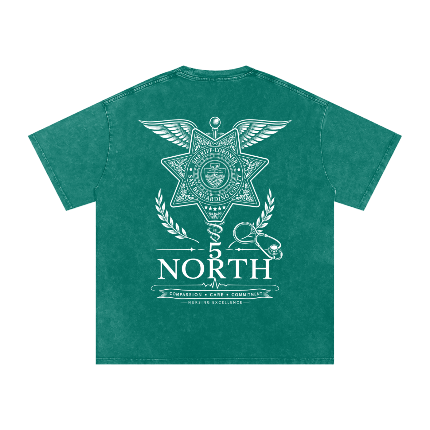 5 North-adult unisex Snow Washed Oversized Cotton T-Shirt