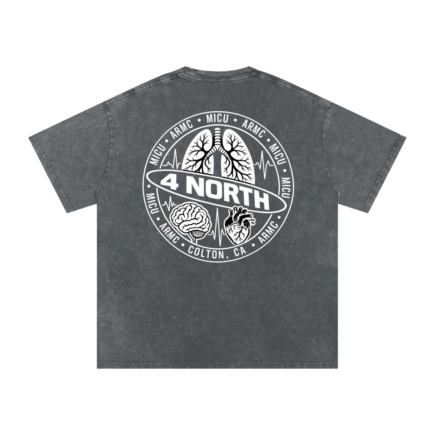 4 North white lettering- adult unisex Snow Washed Oversized Cotton T-Shirt