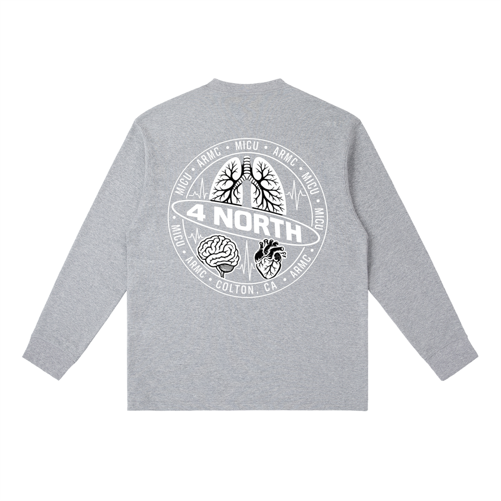 4 North white print- Long-Sleeve T-Shirt
