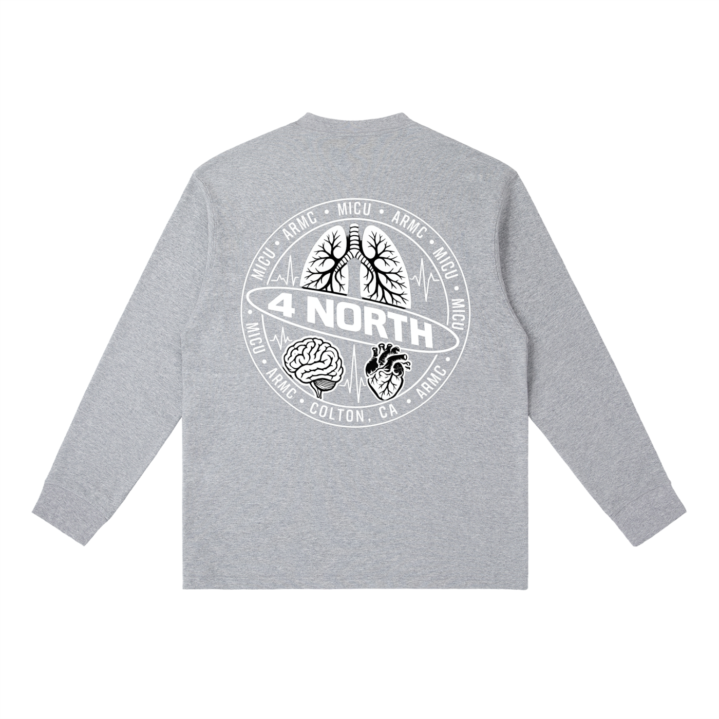 4 North white print- Long-Sleeve T-Shirt