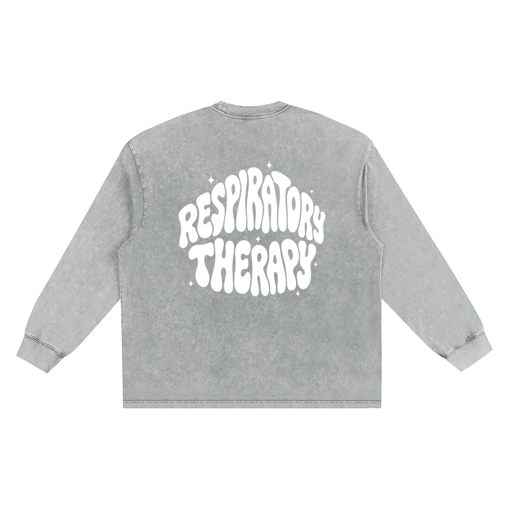 Respiratory Therapy- adult unisex Snow Washed Frayed Edge T-Shirt