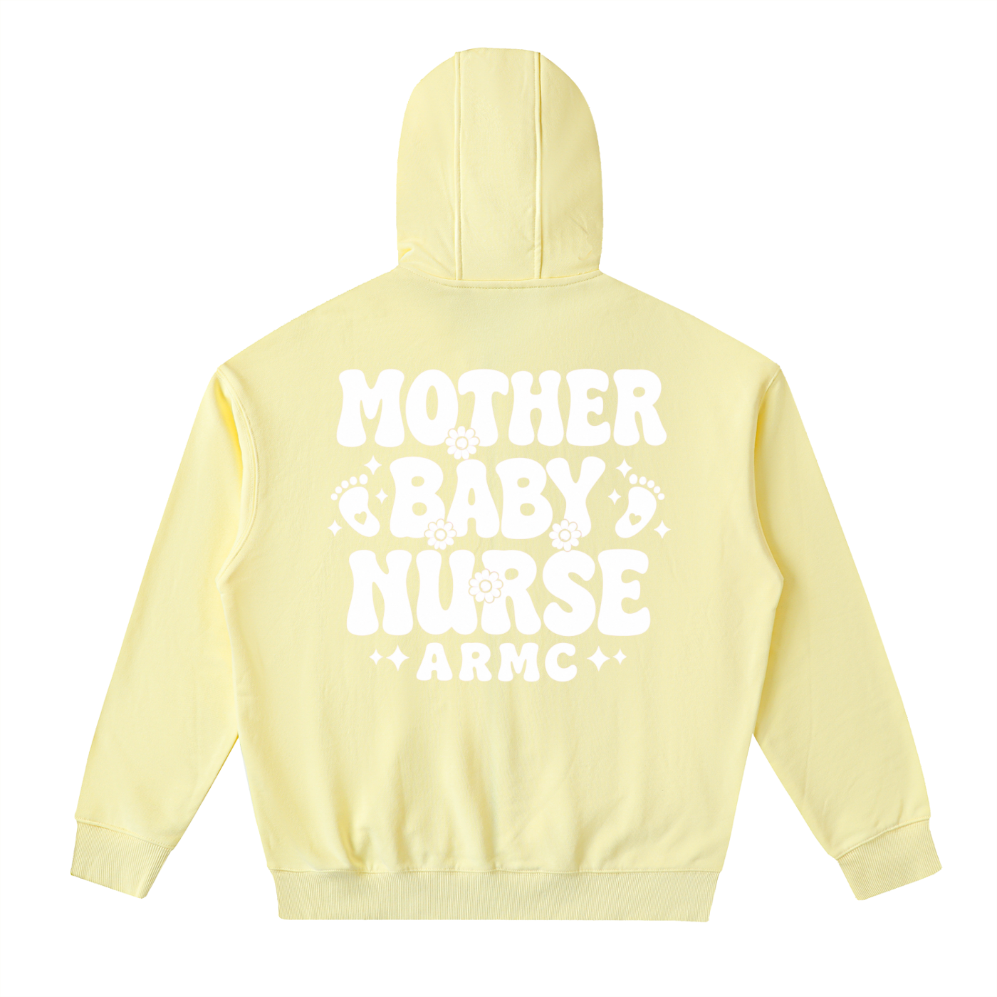 Mother Baby White Text - Adult Unisex Drop-Shoulder Zip Up Hoodie