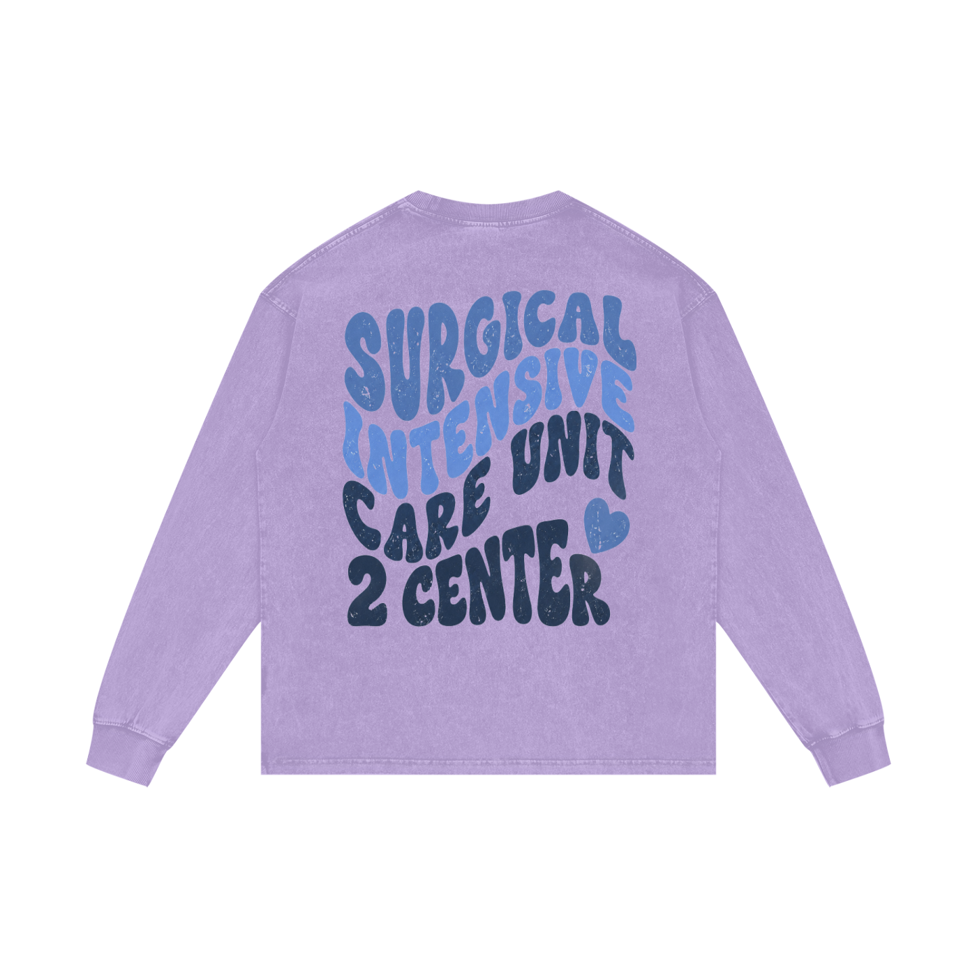 2 Center- adult unisex Acid Wash Oversize Long Sleeve T-Shirt
