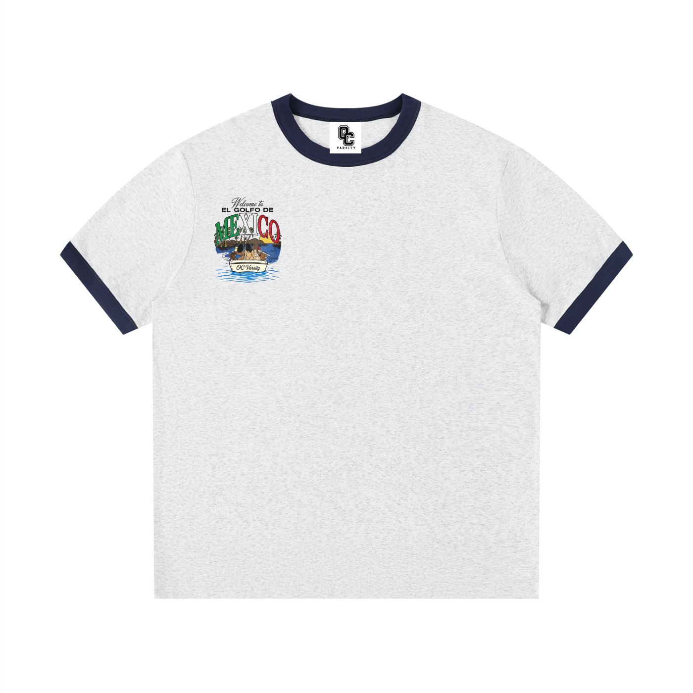 MEXICO OC Varsity- adult unisex Contrast Edge Ribbed Crewneck T-Shirt