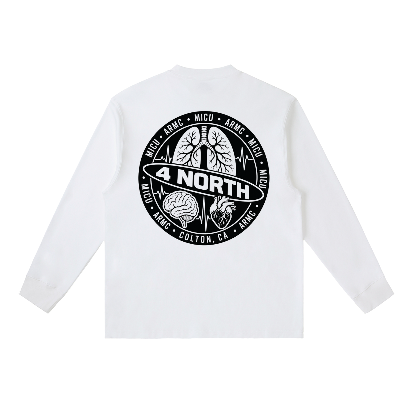 4 North black print- Long-Sleeve T-Shirt