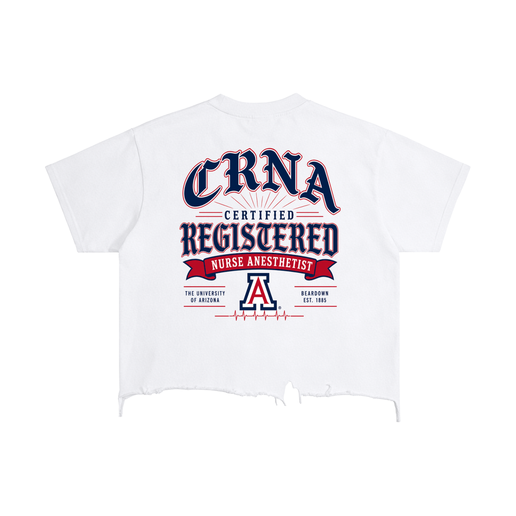 UOA/CRNA- adult unisex Vintage Wash Boxy Distressed Hem T-Shirt