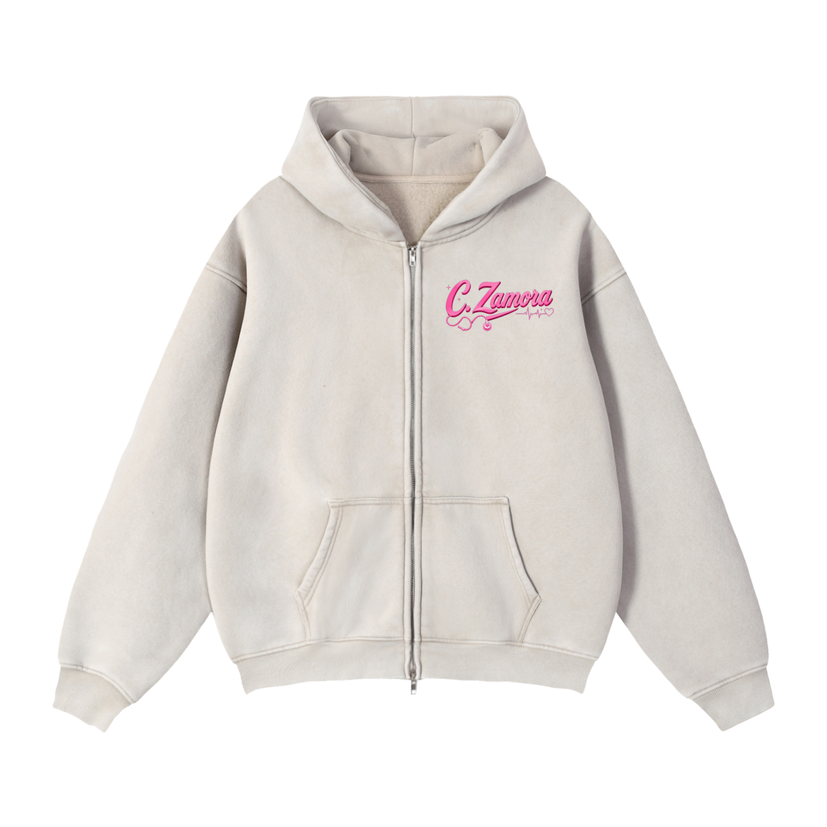NURSING- Zip-Through Boxy Fleece Hoodie