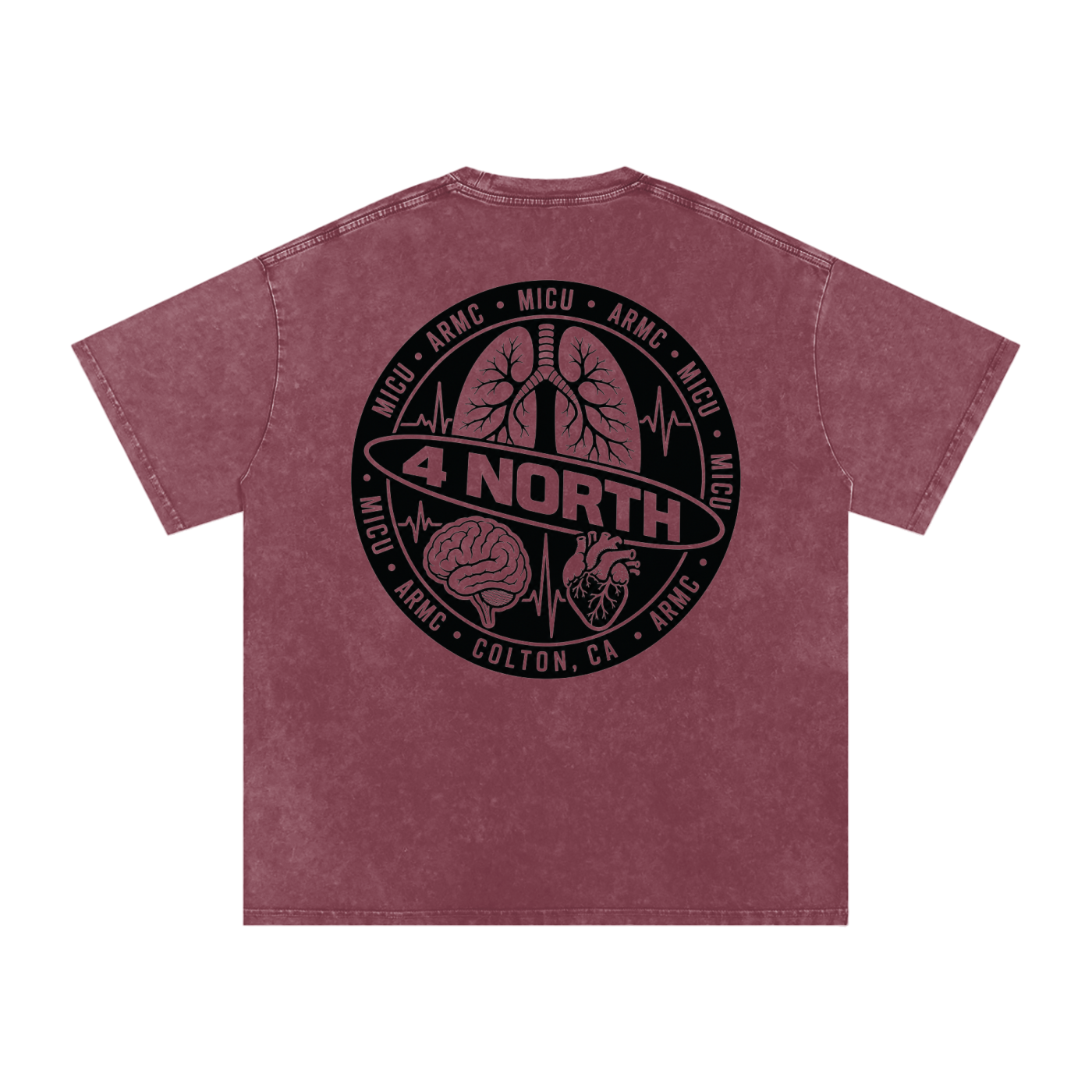 4 North black lettering- adult unisex Snow Washed Oversized Cotton T-Shirt