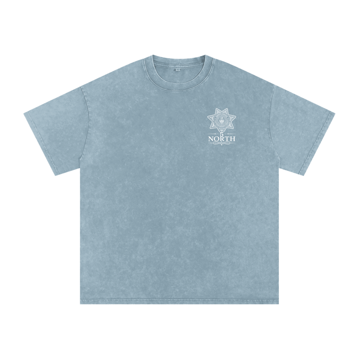 5 North-adult unisex Snow Washed Oversized Cotton T-Shirt