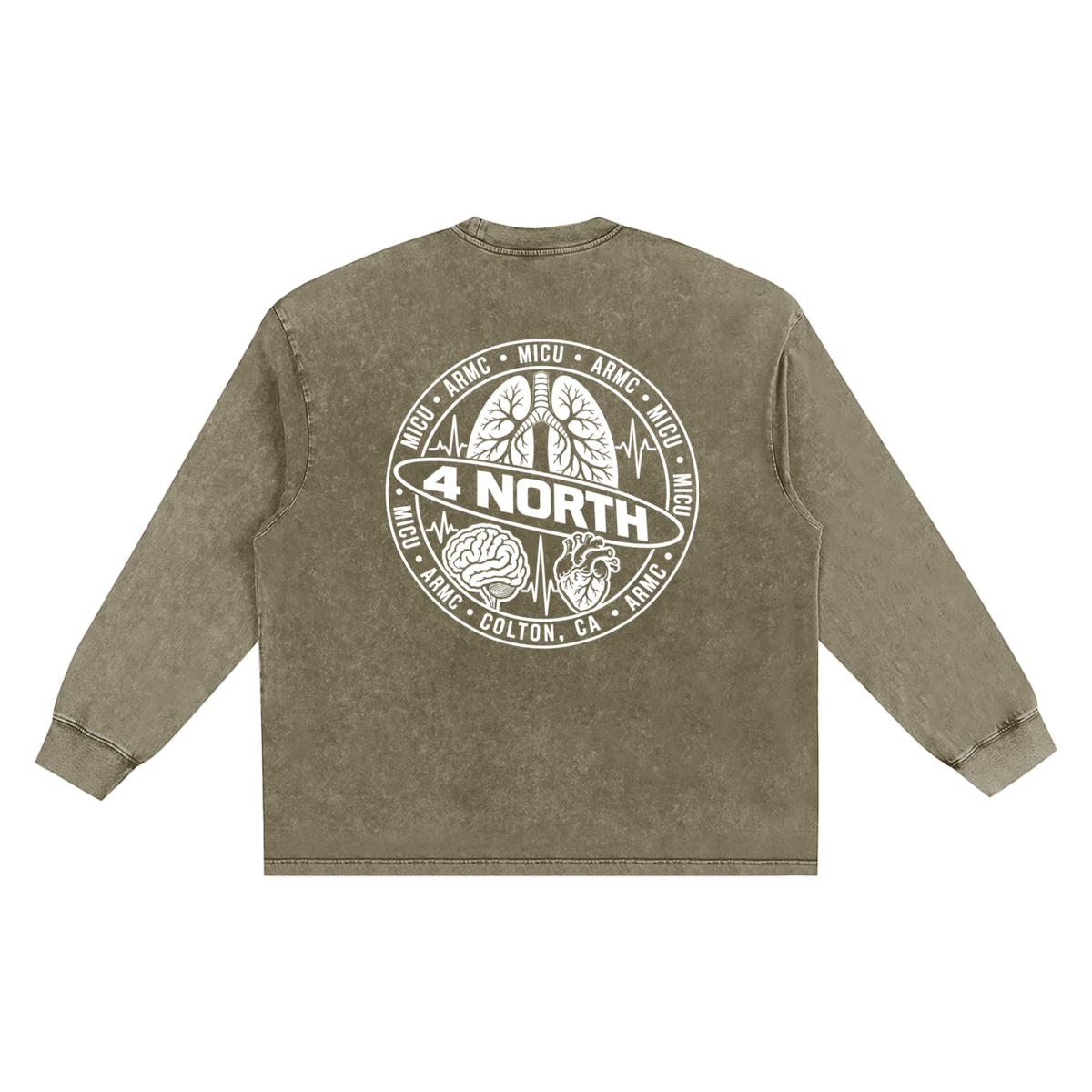 4 North white lettering- adult unisex Snow Washed Frayed Edge T-Shirt