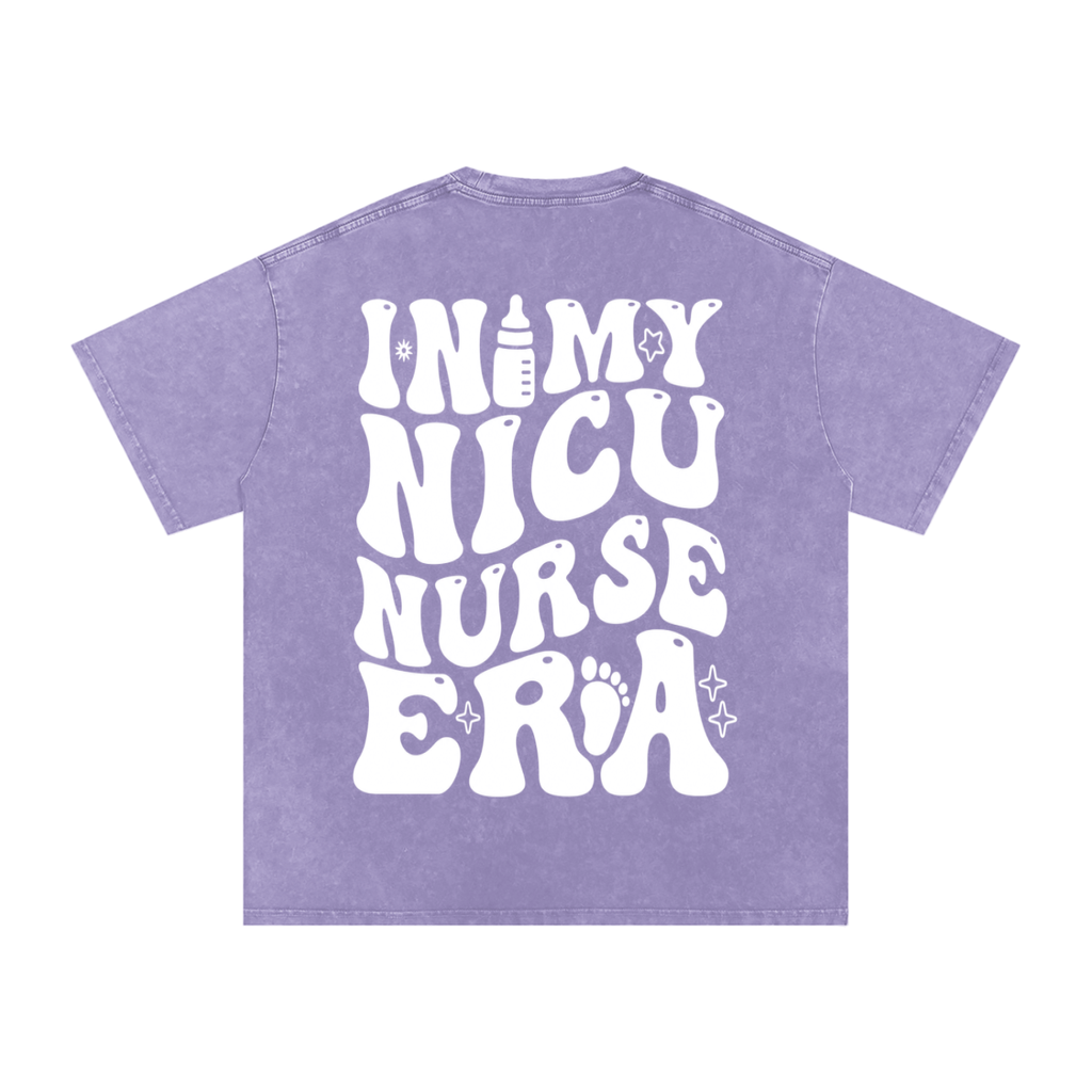 NICU- adult unisex Snow Washed Oversized Cotton T-Shirt