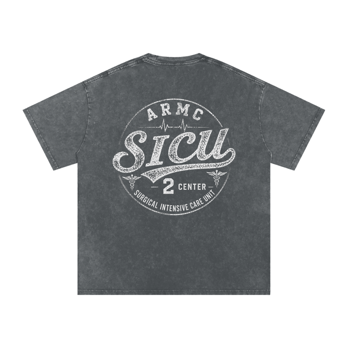 2 Center white lettering - Snow Washed Oversized Cotton T-Shirt