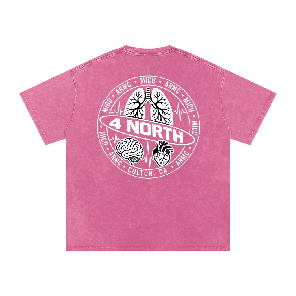 4 North white lettering- adult unisex Snow Washed Oversized Cotton T-Shirt