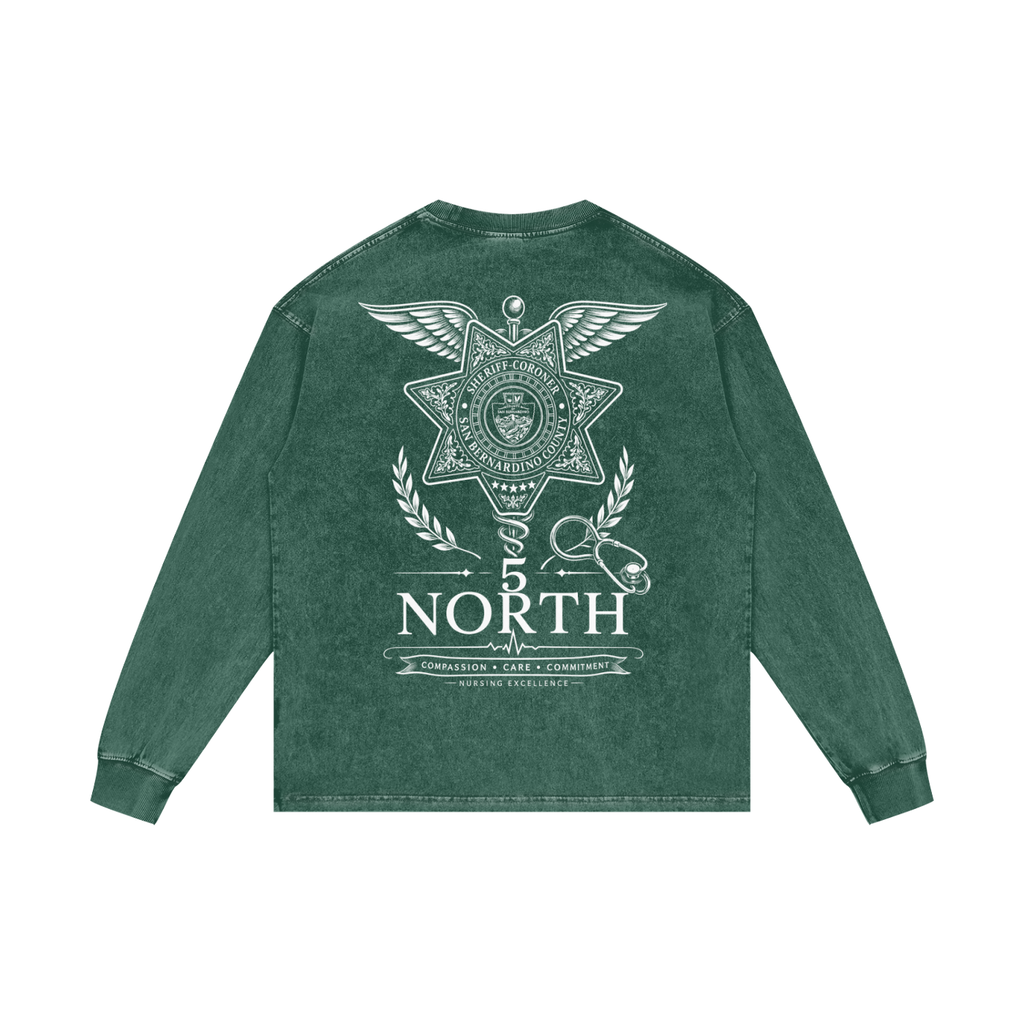 5 North- Acid Wash Oversize Long Sleeve T-Shirt