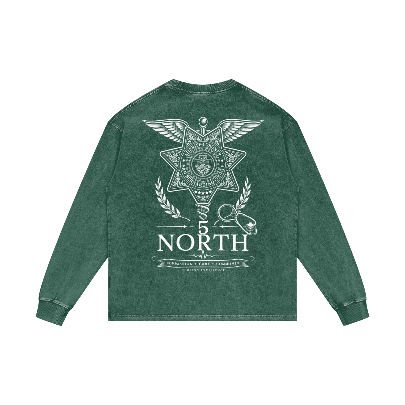 5 North- Acid Wash Oversize Long Sleeve T-Shirt