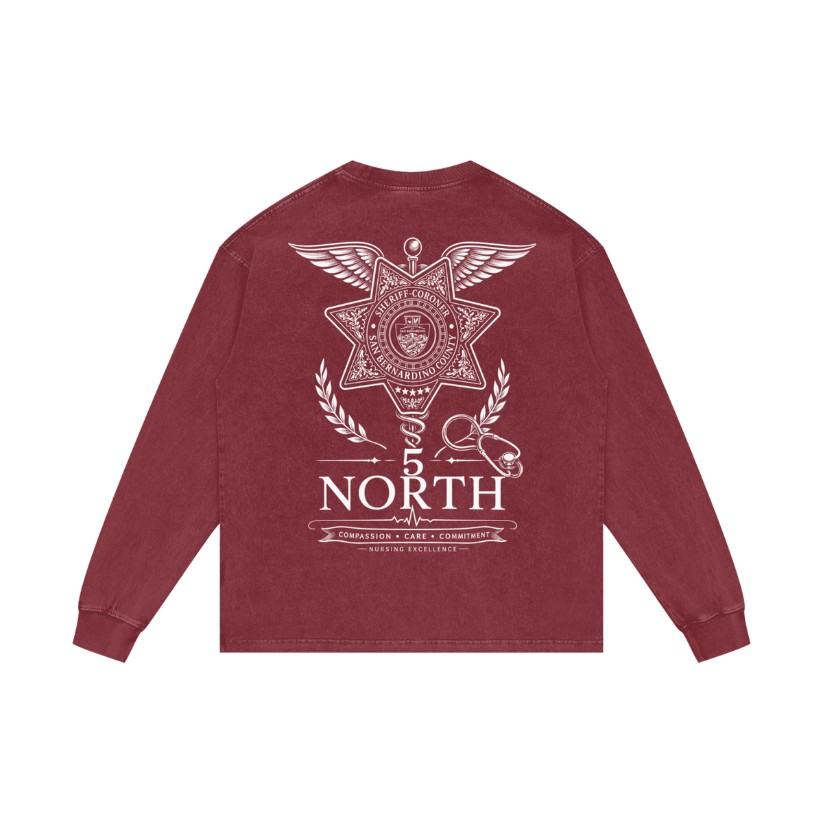 5 North- Acid Wash Oversize Long Sleeve T-Shirt
