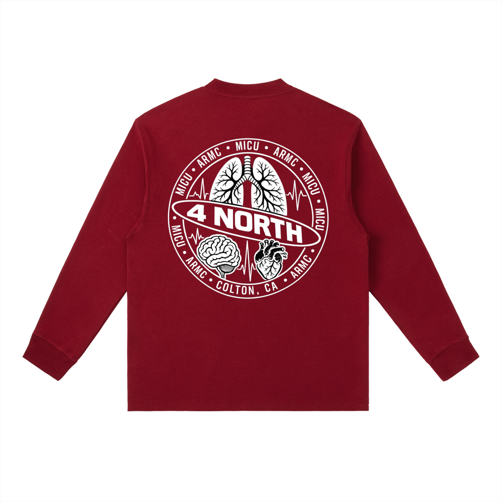 4 North white print- Long-Sleeve T-Shirt