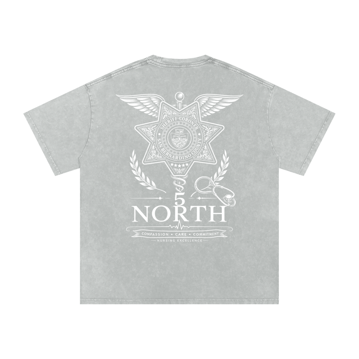 5 North- Snow Washed Oversized Cotton T-Shirt