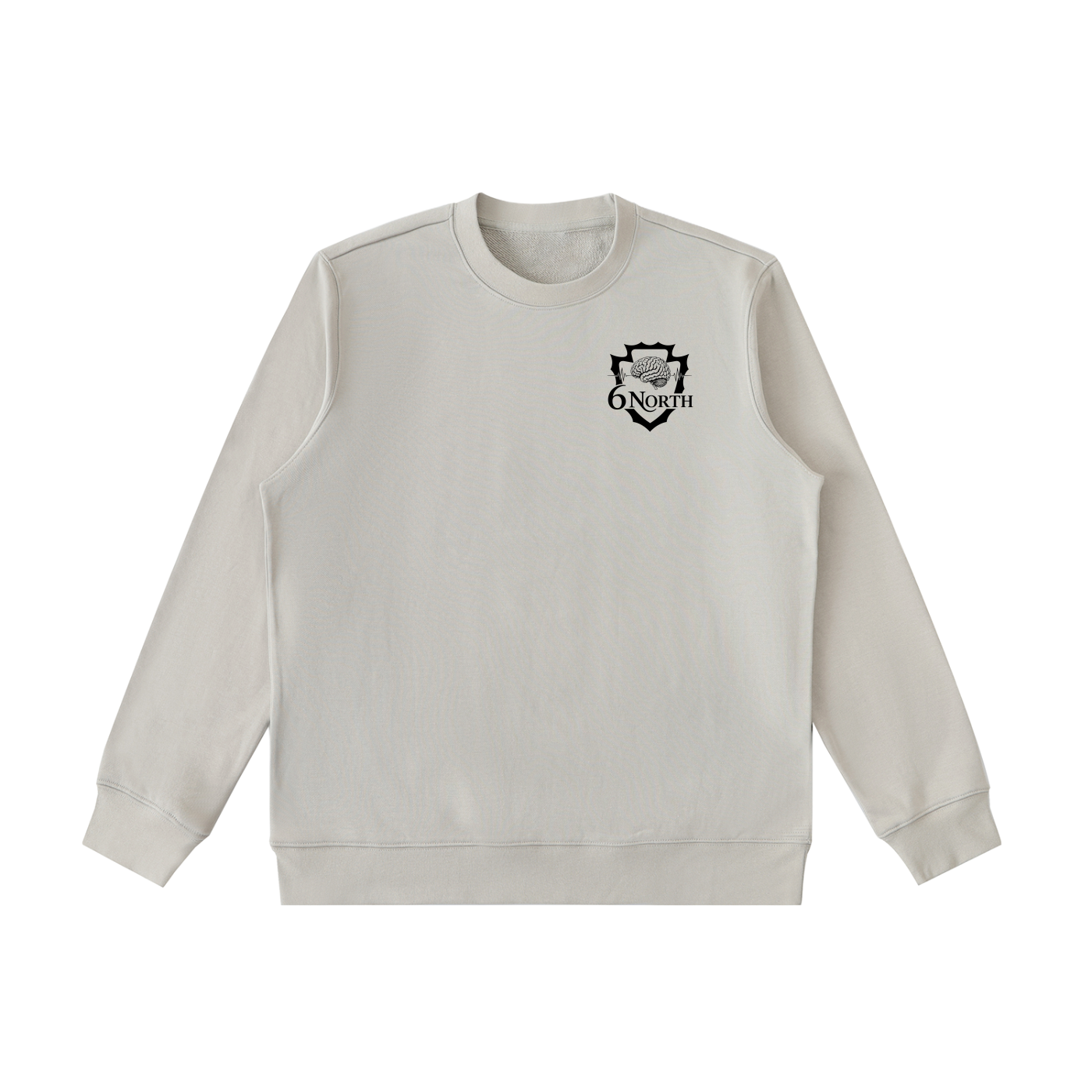 6 North Black Lettering -Essential Heavyweight Crewneck  Sweatshirt