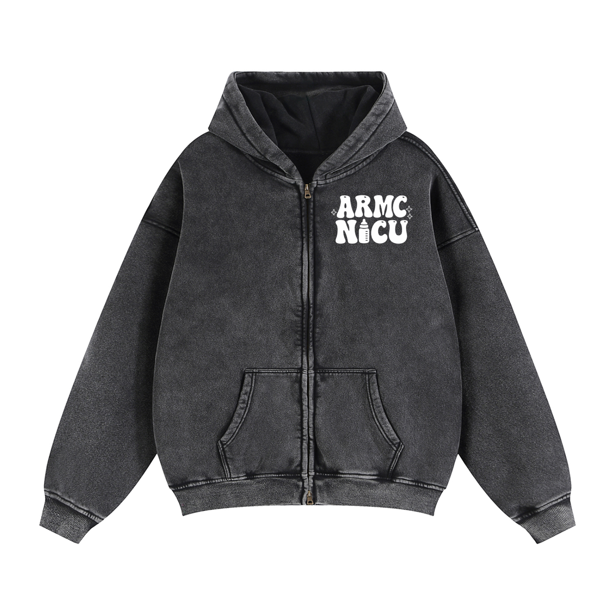 NICU- adult unisex Zip-Through Boxy Fleece Hoodie