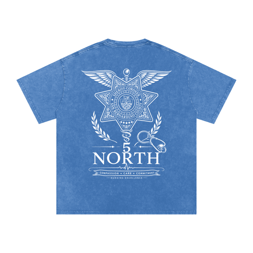 5 North-adult unisex Snow Washed Oversized Cotton T-Shirt