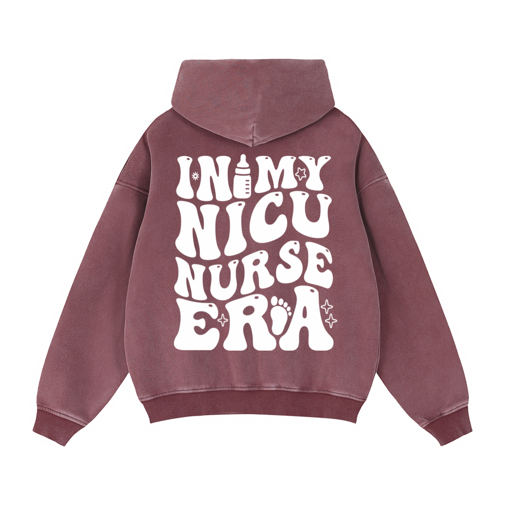 NICU- adult unisex Zip-Through Boxy Fleece Hoodie