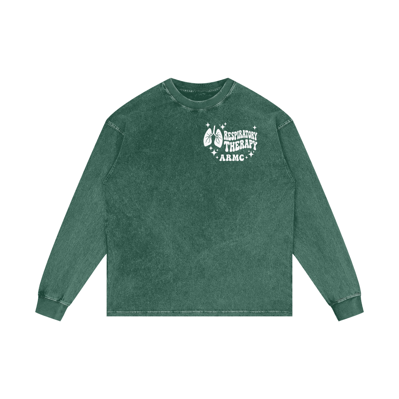 Respiratory Therapy- adult unisex Acid Wash Oversize Long Sleeve T-Shirt